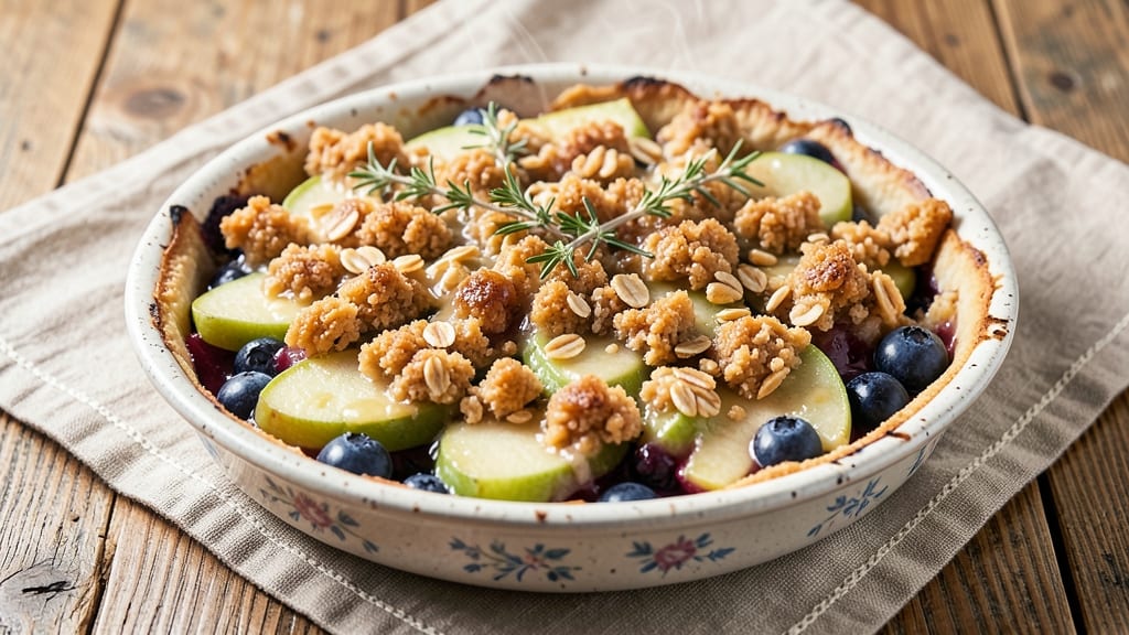 Apple Berry Crumble Pie Recipe: Warm Spiced Fruit Filling With Buttery Crust Top