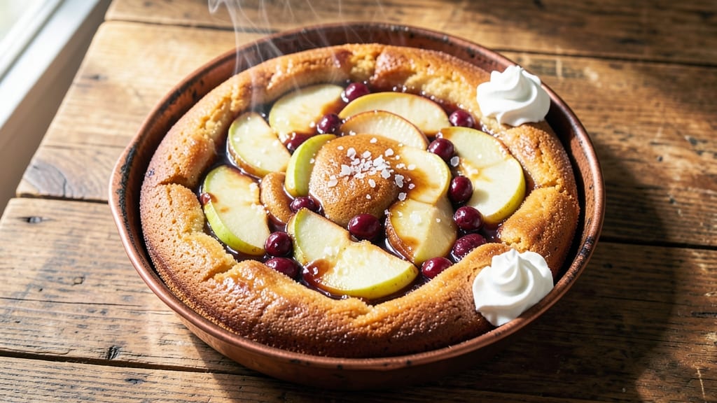 Apple Cranberry Upside Down Cake Recipe: Warm Spiced Streusel Hugs Juicy Fruit Layers