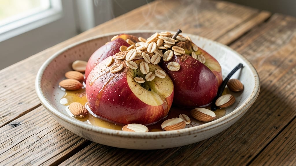Apple Almond Recipe: Warm Spiced Topping Over Buttery Oat Base