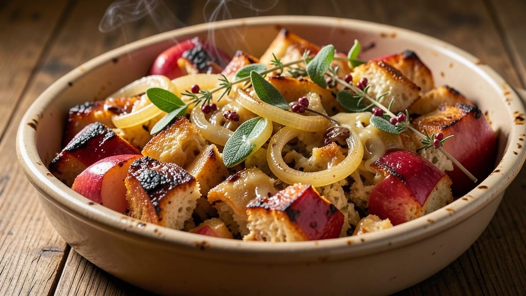 Apple Bread Stuffing Recipe: Spiced Apple Filling in Crispy Buttery Layers