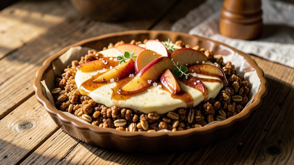 Amish Apple Jack Dessert Recipe: Warm Spiced Rum Caramel with Buttery Oat Crust