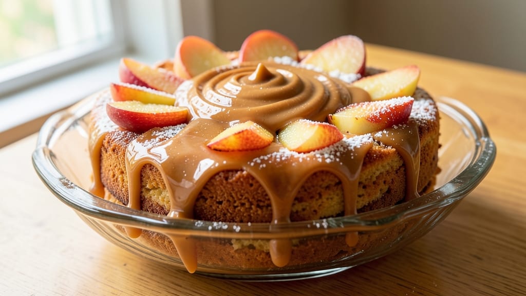 Paula Deen's Apple Caramel Cake Recipe: Buttery Streusel Hugs Tart Apple Layers