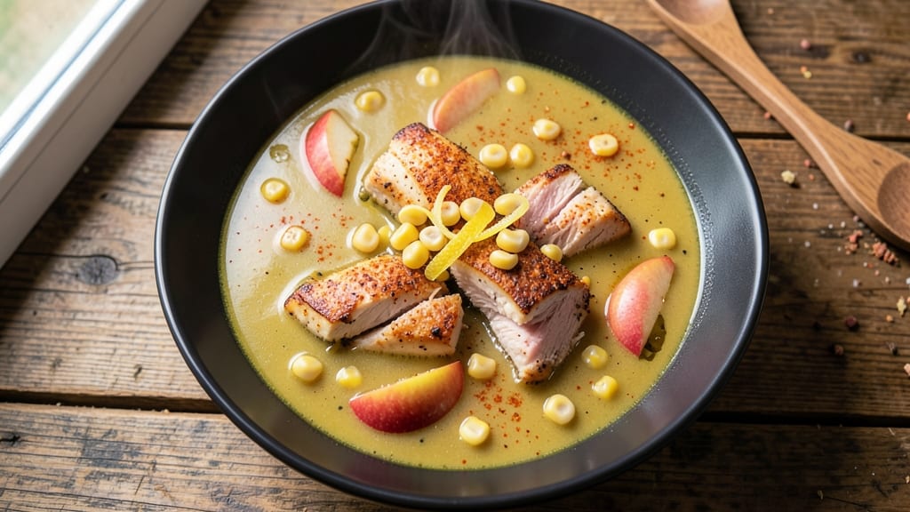 Apple Corn Chicken Soup Recipe: Sweet-Savory Simmer With Crispy Chicken Bites