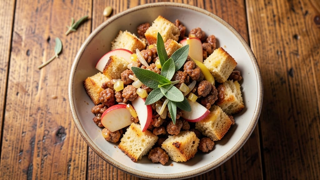 Apple and Sausage Cornbread Stuffing Recipe: Savory Apple Bites With Crispy Sausage Crunch