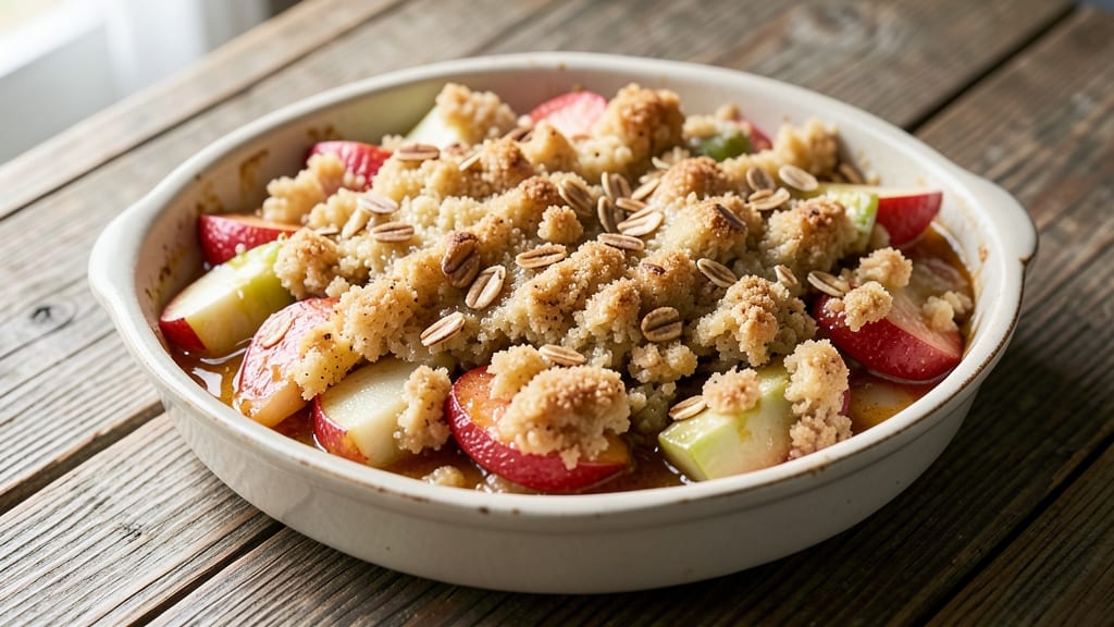 American Apple Crumble Recipe: Buttery Oat Topping Over Spiced Apple Filling