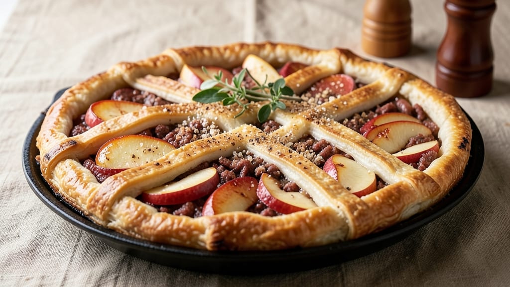 Apple and Sausage Pie Recipe: Savory-Sweet Crust Hugs Spiced Filling
