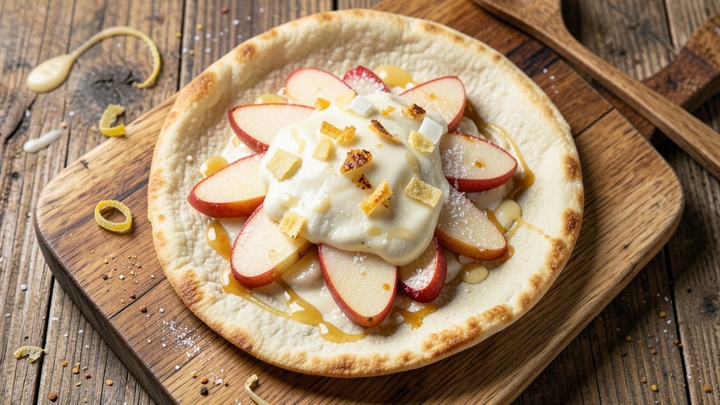 Apple Cheese Appetizer Recipe: Crispy Tortilla Crowns Over Caramelized Apple Rivers