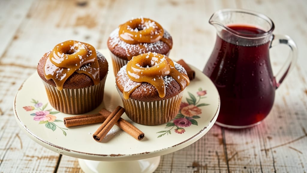 Apple Cider Donut Cupcakes Recipe: Spiced Caramel Swirl With Crumb Top