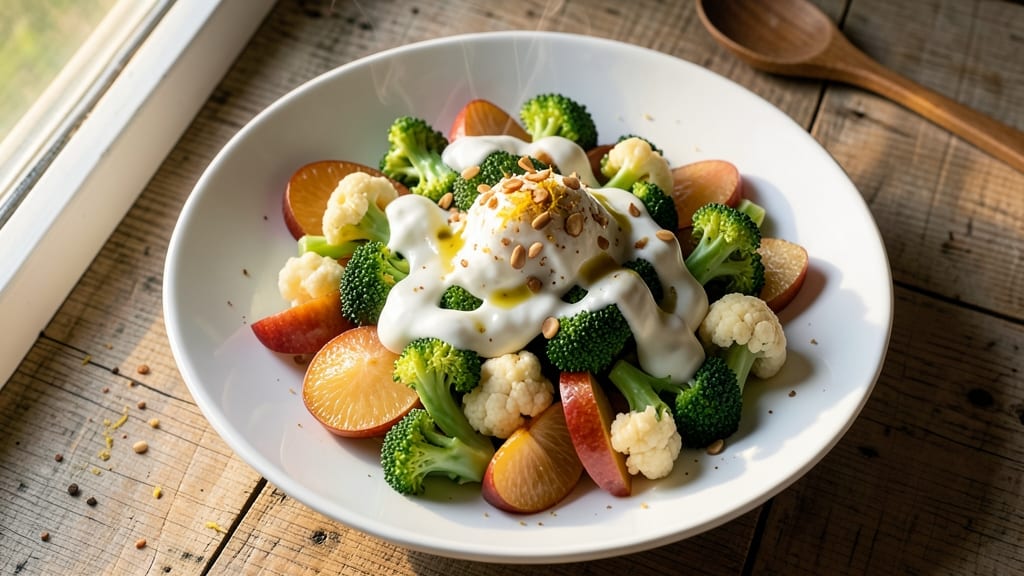 Apple Broccoli Cauliflower Salad Recipe: Crunchy Apple and Nutty Seed Crunch