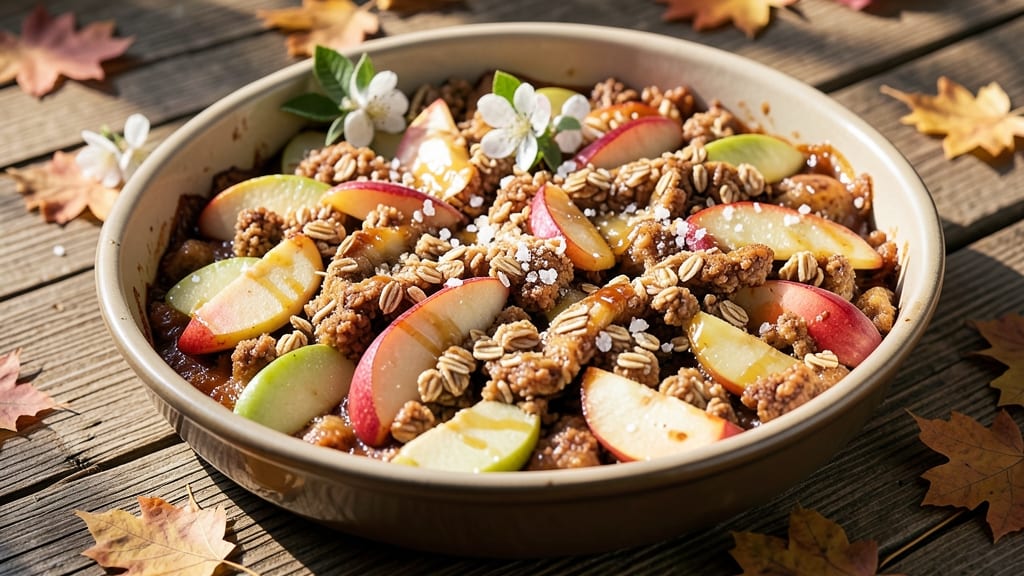 Amish Apple Crisp Recipe with Oats: Warm Spice Streusel Over Tart Fruit Bliss