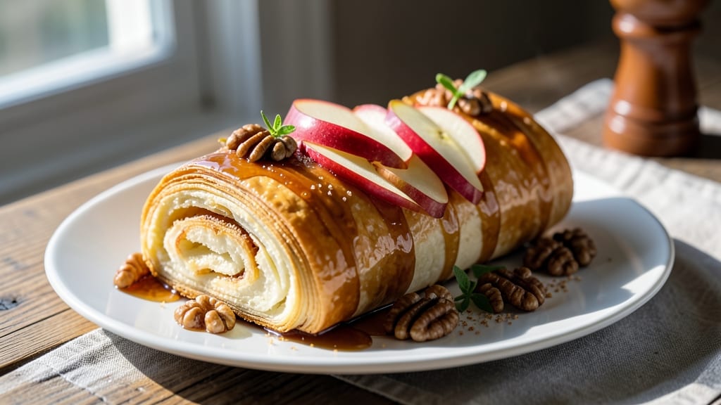 Apple and Walnut Log Recipe: Flaky Layers with Spiced Apple Filling