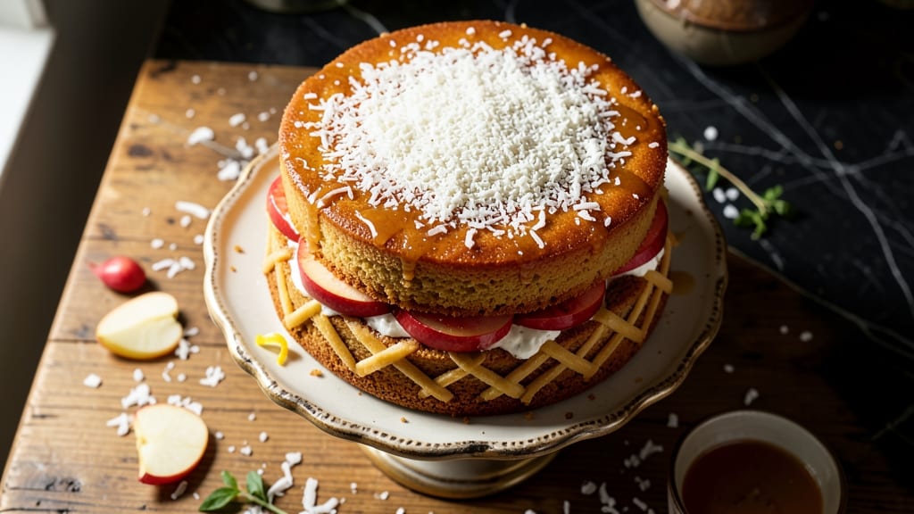 Apple And Coconut Cake Recipe: Tropical Layers With Buttery Streusel Hugs