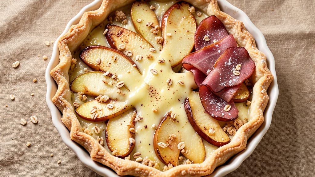 Apple and Ham Quiche Recipe: Flaky Crust With Caramelized Apple Streusel