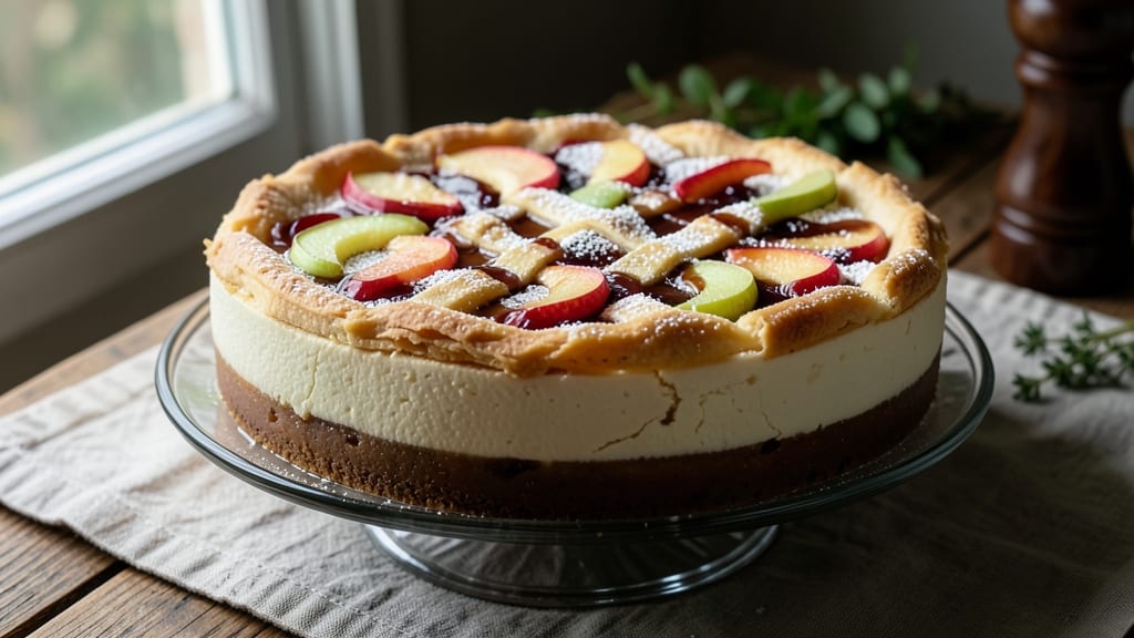 Apple Brandy Cheesecake Recipe: Boozy Caramelized Crust and Spiced Apple Layers