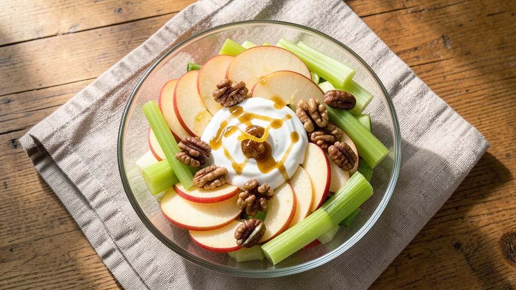 Apple Celery Walnut Salad Recipe: Crunchy Triad With Creamy Apple Dressing
