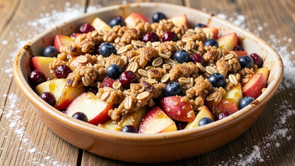 Apple Blueberry Cranberry Crisp Recipe: Autumn Fruit Trio With Buttery Streusel Crunch