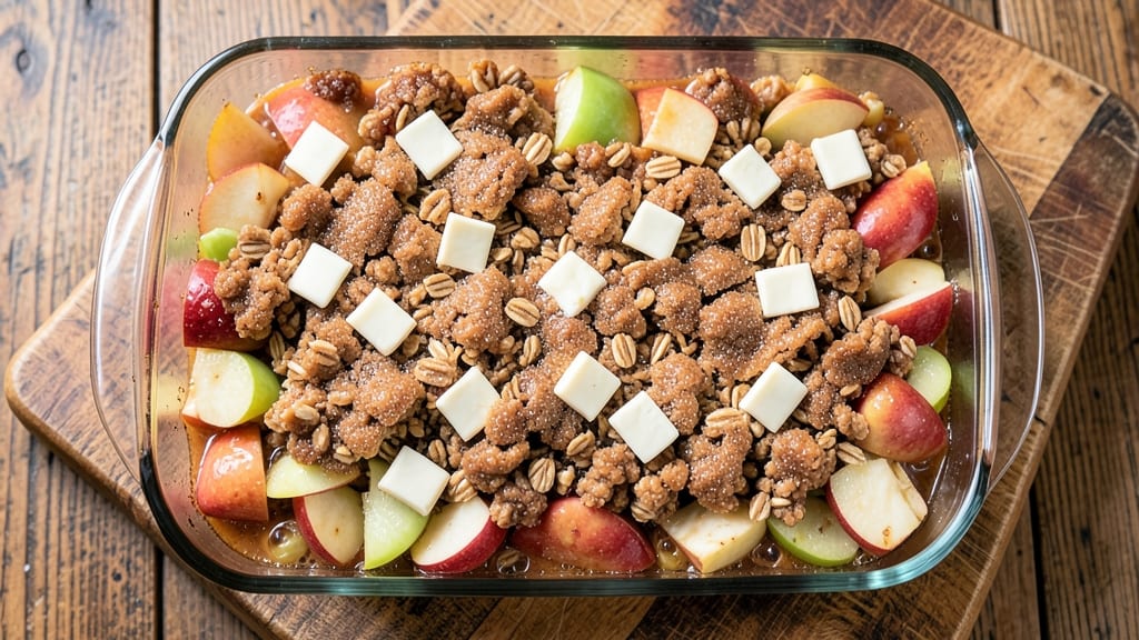 9x12 Apple Crisp Recipe: Warm Spiced Topping Over Buttery Apple Layers