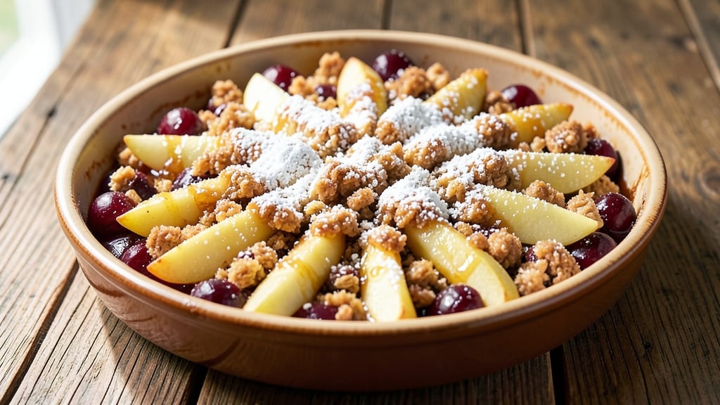 Apple Cherry Crisp Dessert Recipe: Warm Spiced Fruit Crunch With Buttery Oat Topping