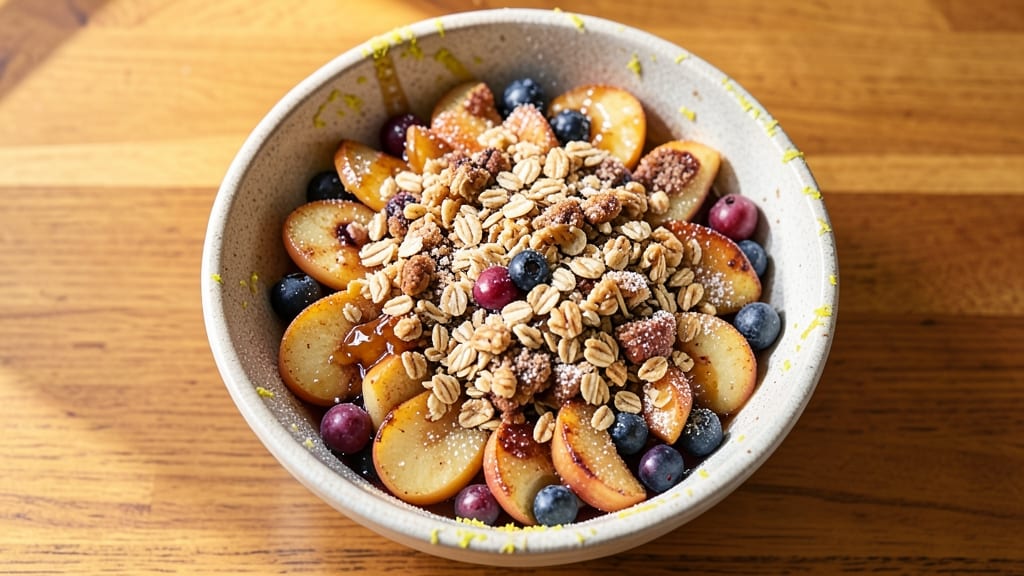 Apple Blueberry Oat Crisp Recipe: Warm Spiced Topping Over Juicy Fruit