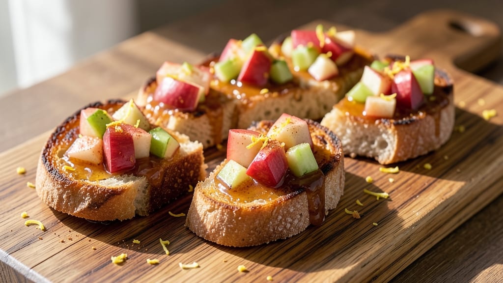 Apple Bruschetta Recipe: Warm Spiced Apple Filling Hugs Toasted Bread