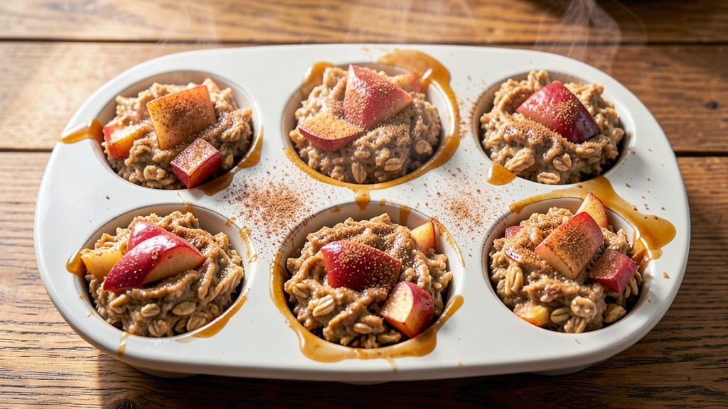 Apple Cinnamon Oatmeal Cups Recipe: Warm Spiced Apple Filling With Buttery Oat Crust